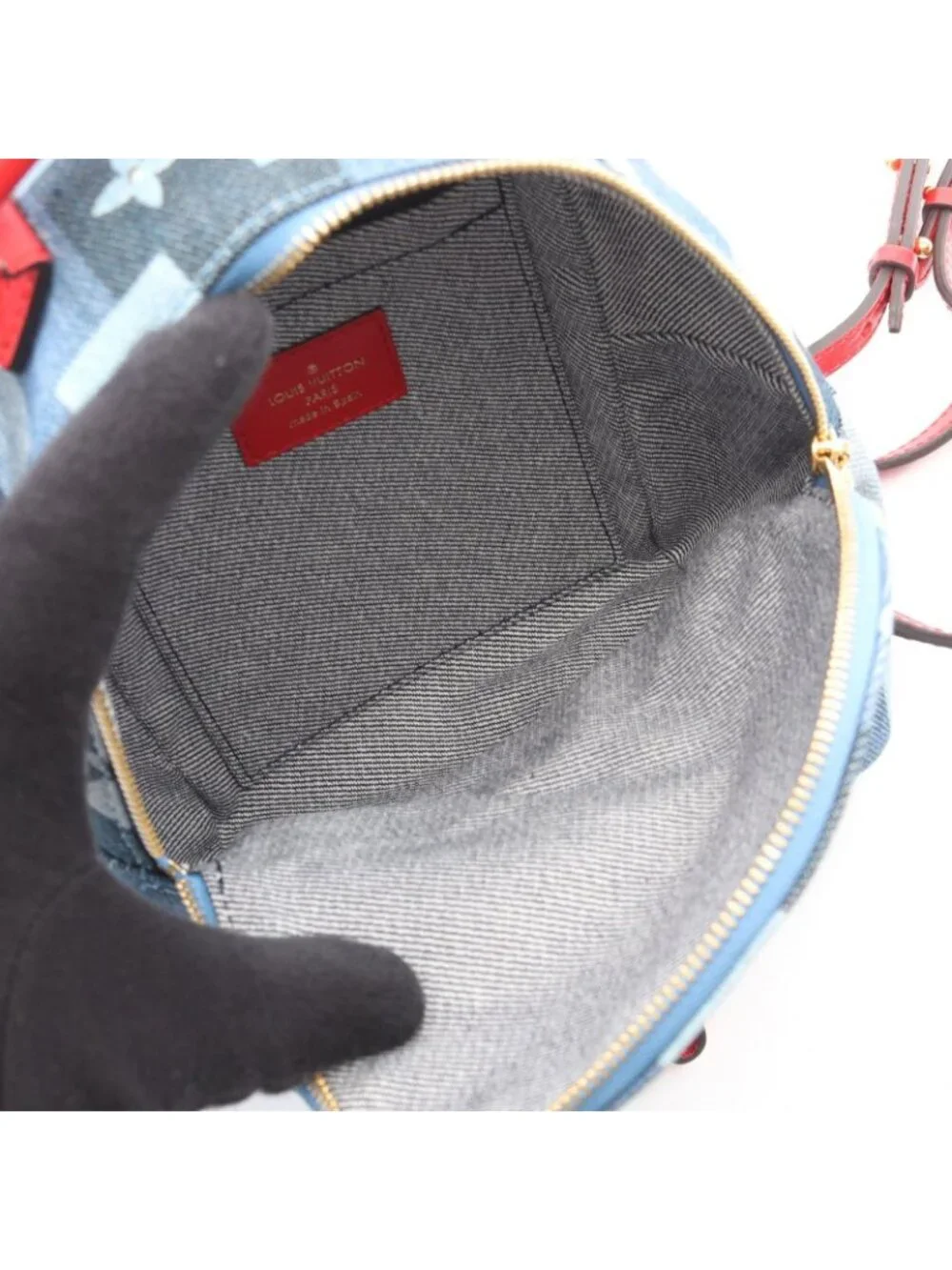 Louis Vuitton Backpack Palm Spring Mini Blue Denim Canvas